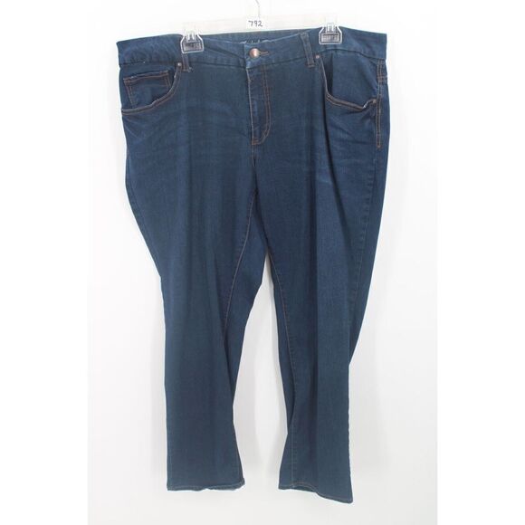 Faded Glory Dark Wash Straight Leg Stretch Denim Jeans Plus Sz 20W - Picture 1 of 6